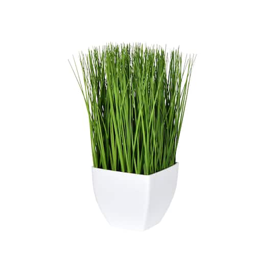 11.5" Artificial Green Potted Grass
